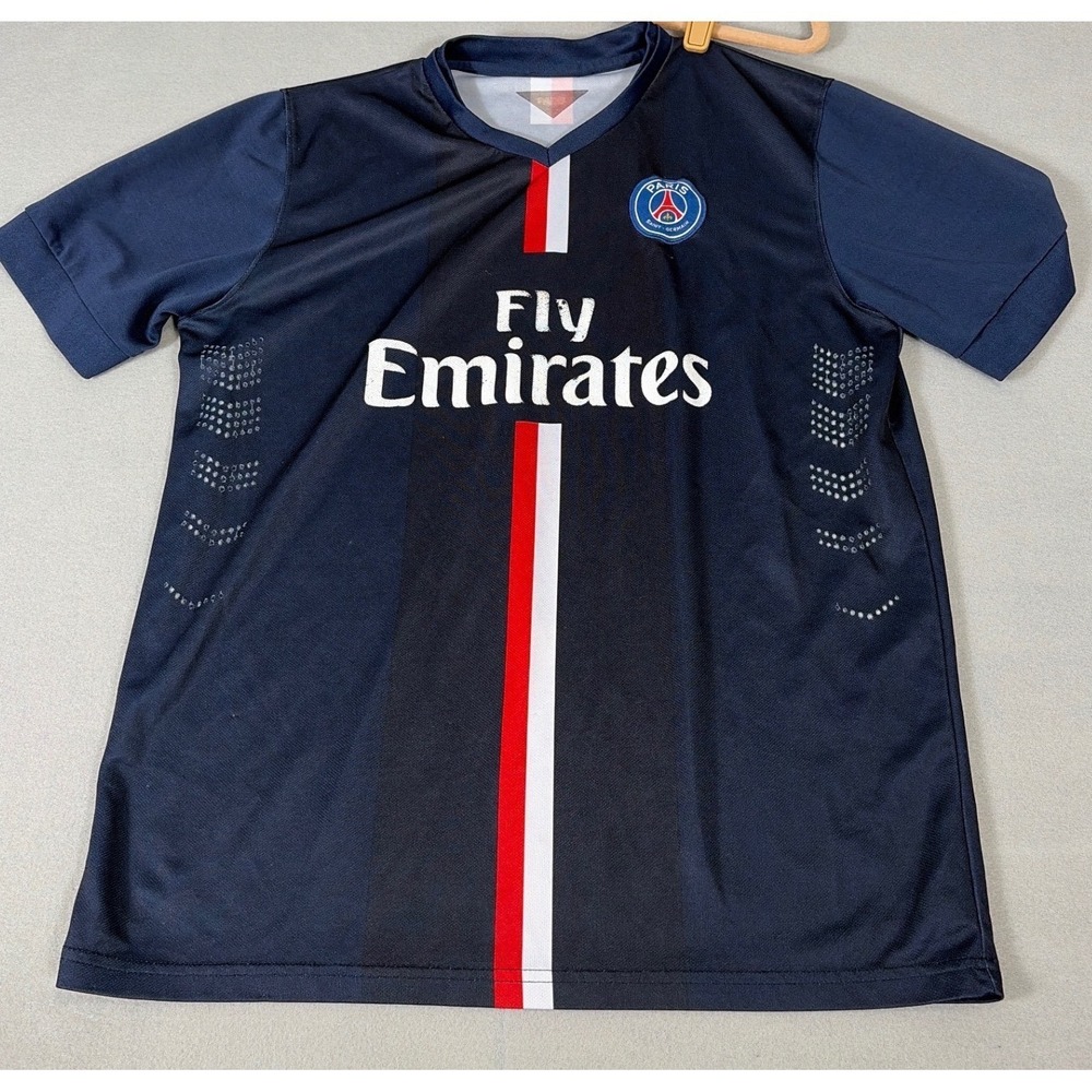 PSG Paris Saint-Germain Fly Emirates Garcia 17 Soccer Jersey Navy Blue‎ Mens M